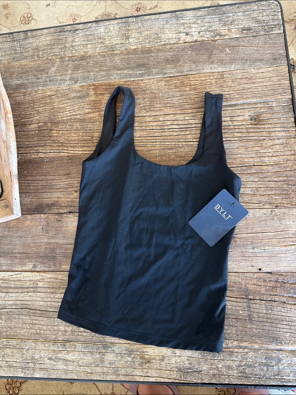BYLT Basics Black Scoop Neck Tank NWT
